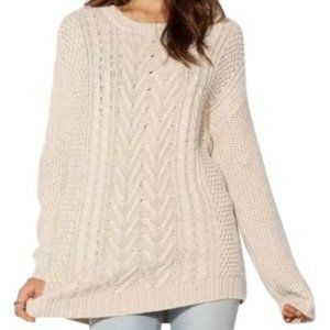 Urban Outfitters BDG Cream Cable Knit Sweater (Small)